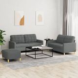 Maison Exclusive ensemble de canapé 3 pièces avec coussins, gris foncé, tissu