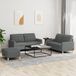 Maison Exclusive ensemble de canapé 3 pièces avec coussins, gris foncé, tissu