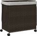 vidaXL Panier à linge sur roulettes 60x35x60,5 cm rotin marron foncé
