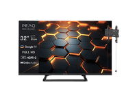 ISY Peaq 400675 - Full HD Direct LED-tv 32 Inch 2025 + ITV-1000-1 TV-beugel Zwart TV Wallbracket Bundel