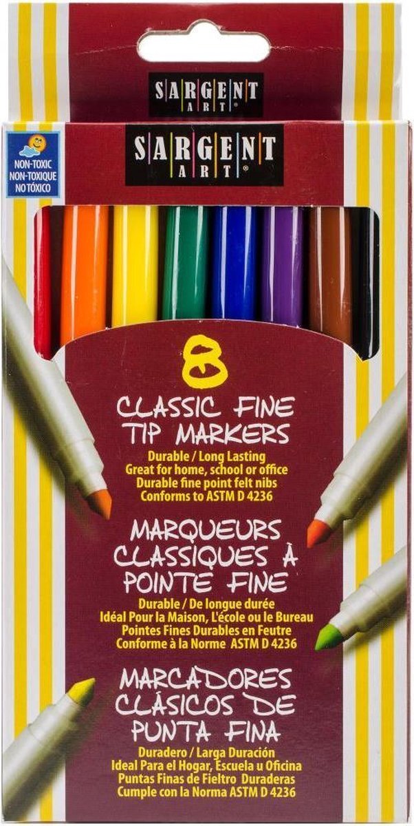 Sargent - Classic Fine Tip markers - 8 stuks - assorti