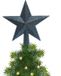 Decoris Kerstboom piek - Ster vorm - Donkerblauw - Glitter - 19 cm - Kunststof