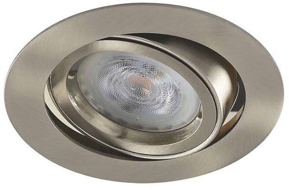 RTM Lighting Platte inbouwspot Feliks -Rond RVS Look -Extra Warm Wit -Dimbaar -3.8W -RTM Lighting LED