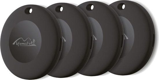 Lifemate - Life Tag - Android Tracker - 4 Pack - Black - IP67