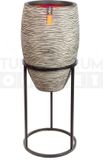 Capi Europe Planttafel cachet 43 zwart + Vaas elegant deluxe Rib NL 45x72 antraciet