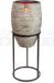 Capi Europe Planttafel cachet 43 zwart + Vaas elegant deluxe Rib NL 45x72 antraciet