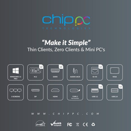 Chip PC CUBEX Mini PC Workstation Groen