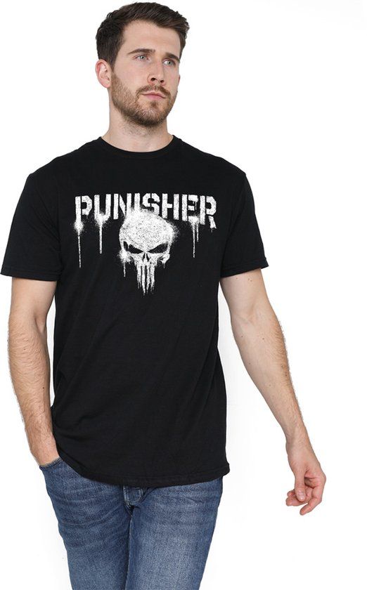 The Punisher The Punisher Graffiti Heren T-shirt - Zwart - XL