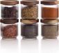 Sans marque Pots de stockage en verre côtelé - couvercle en bois hermétique - set de 2