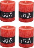 Spaas bougies cylindriques rustiques rouges 7 x 8 cm 30 heures de combustion - Bougies inodores - Décorations d'intérieur