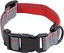 Jack and Vanilla Halsband voor honden - Maat M - Verstelbaar 24 / 35 cm - Halsband puppy - Hondenhalsband - Halsband hond - Stripe - Nylon - Grijs