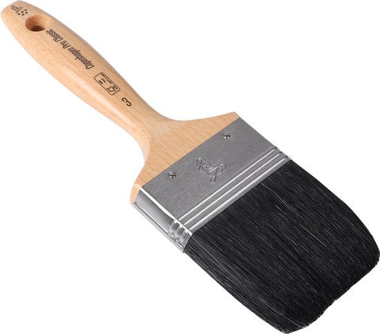 Copenhagen Pro Classic platte kwast - maat 3 - zwart Chinees varkenshaar - FSC houten steel