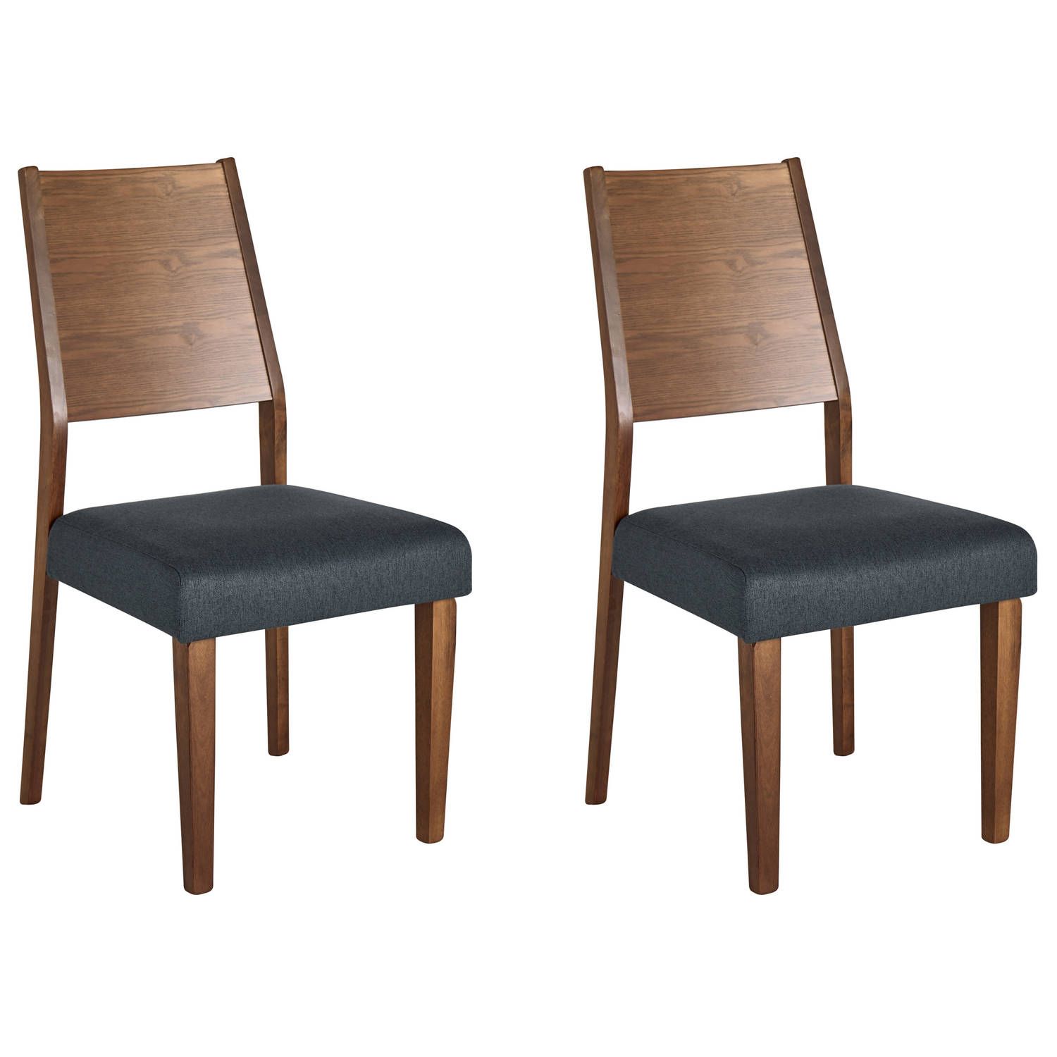 Beliani ELMIRA Eetkamerstoel - Donkere Houtkleur - Rubberhout - Set van 2