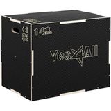 Yes4All 3-in-1 plyometrische houten kist - plyometrische springbox voor thuissportschool en outdoor training, jump box 204 kg