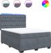 vidaXL Boxspring met matras fluweel donkergrijs 140x200 cm