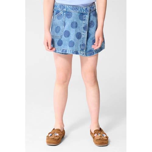 Shoeby denim spijkerrok met stippen blauw