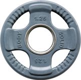 Body-Solid disque olympique 50 mm - 1,25 kg - Revêtement caoutchouc - Gris