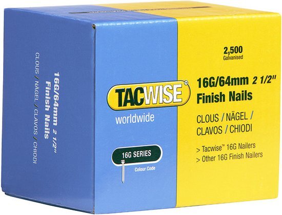 Tacwise afbouwnagels maat 16 64mm (2500 Stuks)