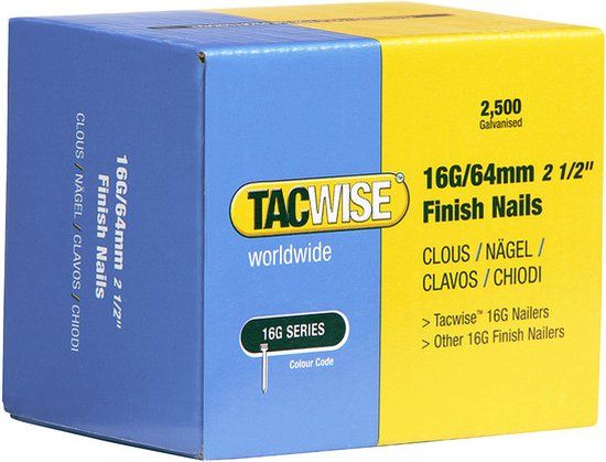 Tacwise Afbouwnagels Maat 16 - 64mm - 2500 Stuks