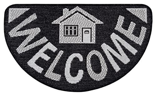 Hanse Home Design Deurmat Semicircular Big Welcome 50x80 cm Antraciet Grijs Crème