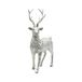 Dekohelden24 Keramische decoratiefiguur, modern decoratief beeldje, landhuis-sculptuur als hert in zilver - glitter, staand, L x B x H: 14 x 8 x 21 cm