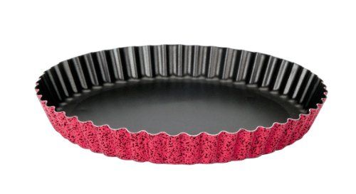 Ibili Quicheform Venus 32 cm, staal, zwart/rood