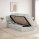 vidaXL Opbergbed met hoofdeinde, lichtgrijs, 90 x 200 cm, fluweel