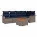 vidaXL Ensemble de bancs de jardin 6 pièces 5 places gris et bleu marine