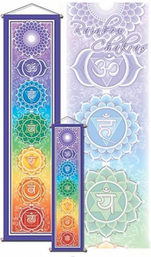 Yogi & Yogini Chakra banner klein - 15x60 - Polyester