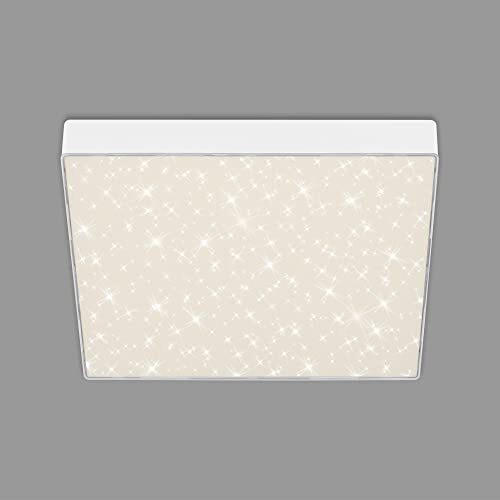 Briloner Leuchten - LED plafondlamp met sterrendecoratie, LED plafondlamp zonder frame, LED opbouwlamp, neutraal wit kleurtemperatuur, 287 x 287 mm, wit, 7078-416, 28,7 cm