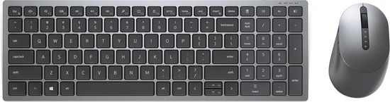 DELL KM7120W Toetsenbord en Muis Set - RF Draadloos + Bluetooth - QWERTY - Scandinavisch - Grijs/Titanium