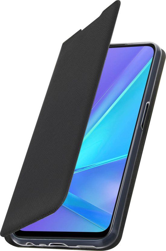 Bigben Connected, Hoesje geschikt voor Oppo A72 - Folio Stand Edition met Kaarthouder, Zwart