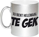 Bellatio Decorations Shoppartners Bv Jij bent helemaal te gek koffiemok / theebeker - 330 ml - zilveren - cadeau mok / beker