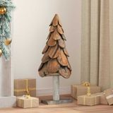 vidaXL Sapin de Noël Marron 91 cm Teck massif