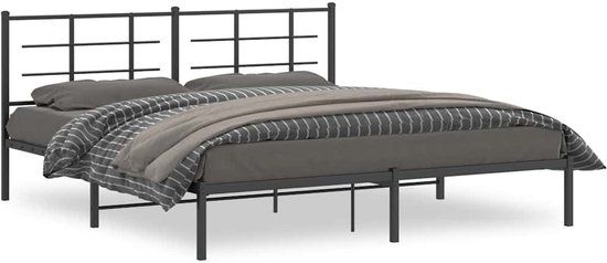 vidaXL Bedframe - Metaal - Zwart - 183x213 cm
