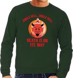 Bellatio Decorations Shoppartners Bv Foute kersttrui / sweater voor heren - groen - Duivel Jingle Hell M
