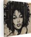 Artaza Canvas Schilderij Vrouw met Afrohaar - 90x90 cm - Multikleur
