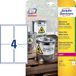 Avery L4774-20 - Etiketten - 99.1x139mm - Polyester - Wit - 80 stuks