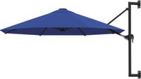 vidaXL Wandparasol met metalen paal 300 cm blauw