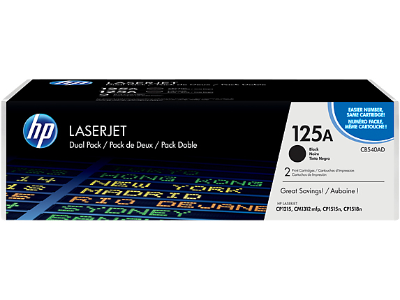 HP   125A originele zwarte LaserJet tonercartridge, 2-pack