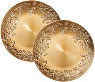Inge-glas Inge Christmas Kerstdiner Onderborden - 12 stuks - 33 cm - Kunststof - Goud Bladeren Opdruk
