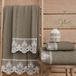 PETTI Artigiani Italiani - Serviettes de bain en éponge 100% coton, set de 2 serviettes 1+1, 2 pièces, 1 serviette visage et 1 serviette, boue
