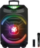 N-GEAR THE FLASH 1550D - Set de karaoké - Woofer de 15" - Bluetooth - Spectacle lumineux LED - Microphones sans fil - 800W