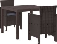 vidaXL Tuin Eettafel Set Bruin Polypropyleen