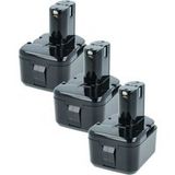 vhbw 3x batterie compatible avec Hitachi FDV12DV, FDV 12DV, FDS12DVC, DS 12DVF3, FDS 12DVC, DW18D, DW 18D, FWH12DC2 outil (2100 mAh, NiMH, 12 V)