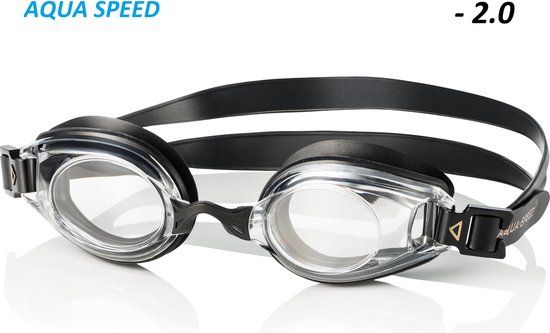 LUMINA Zwembril op sterkte - heldere glazen - 2.0 - Zwart