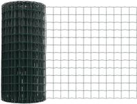 vidaXL Euro-hek met palen 25 x 0,6 m PVC-Coated Staal Groen Mesh