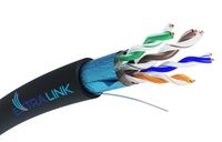 Extralink CAT5E FTP (F/UTP) V2 câble réseau à paires torsadées d'extérieur 100M Noir