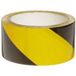 Ruban d'avertissement PP 50 mm x 66 m noir-jaune adhésif