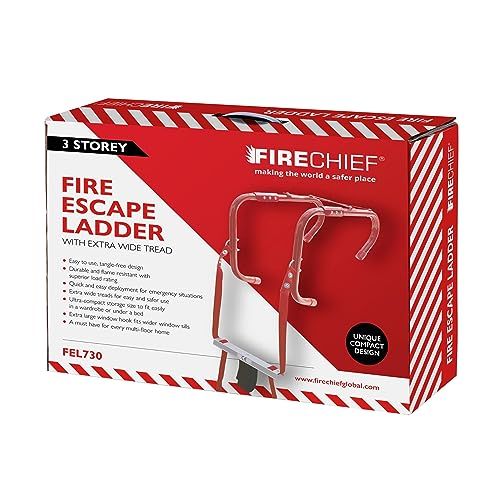 Firechief FEL730 3-Story Folding Fire Escape Ladder with Extra Wide Treads